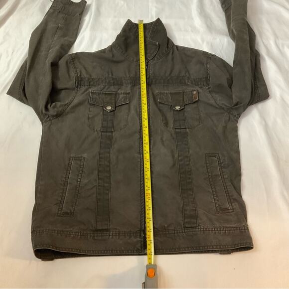 VTG Guess Jeans Brown Band/Military Flesh & Blood Jacket L Flawed Bikercore Punk - Picture 7 of 15